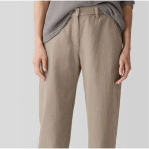 Eileen fisher tan cotton straight leg pant size large